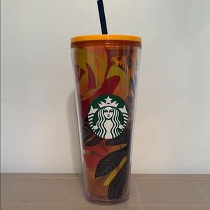 Starbucks floral tumbler with straw